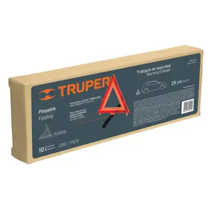 Truper Triángulo de seguridad de 29 cm de alto con estuche plástico