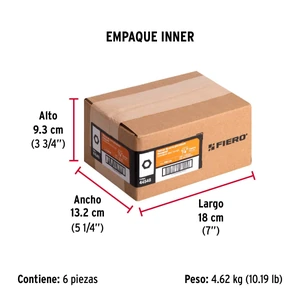 Fiero Bolsa con 250 tuercas 1/4