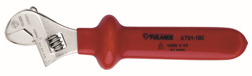 Llave ajustable cromada aislada 18''