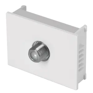 47055 / TV15-EB Volteck Toma de televisión, 1.5 módulos, línea Española, blanco