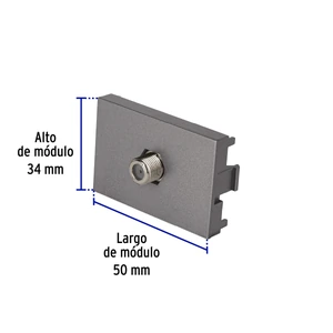 Volteck Toma de televisión acero inox de 1.5 módulos, línea Lisboa