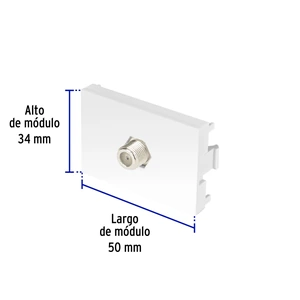 Volteck Toma de televisión blanco de 1.5 módulos, línea Lisboa