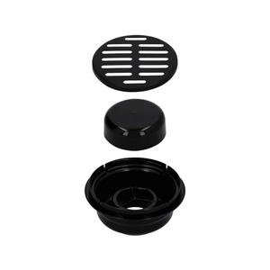 Coladera universal con rejilla redonda de acero inoxidable negra