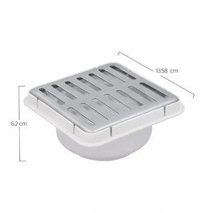 Coladera cuadrada universal rejilla inox