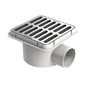 Coladera cuad salid lateral rejilla inox