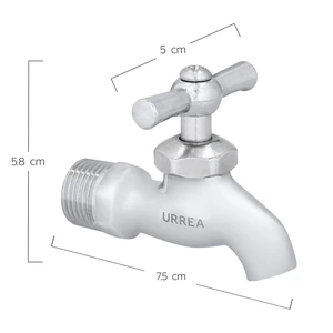 Llave de compresión cromada sin hilos