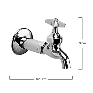 Llave individual de maneral plano, con niple y chapetón