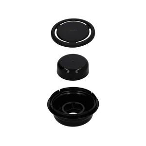 Coladera universal con rejilla redonda de acero inoxidable negra