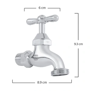 Llave individual cromada compacta con rosca