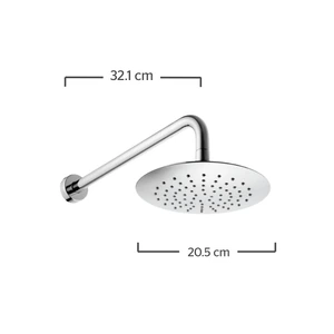 Regadera de plato redonda de 20cm con brazo y chapetón VERMONT®
