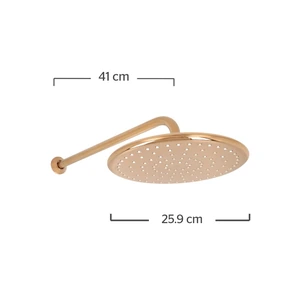 Regadera con brazo a muro rose gold