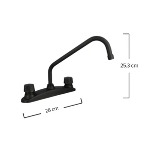 Mezcladora de 8" para cocina con manerales QUEEN negro mate