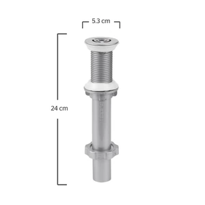 Contra para lavabo gris con rejilla acero inoxidable