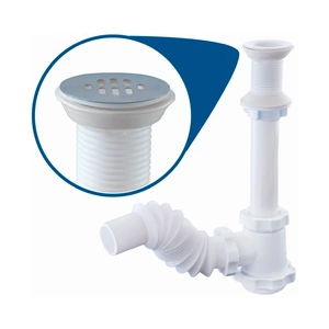 Céspol flexible con bote grande y rejilla de acero inoxidable