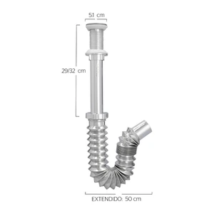Céspol flexible con rejilla de acero inoxidable, sin bote