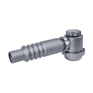 Céspol flexible gris con bote grande, sin contracanasta