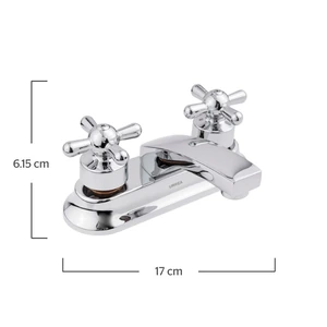 URREAMX-59CN / 59CN Mezcladora de 4" para Lavabo con Manerales Cruceta