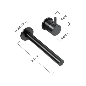 Monomando a muro para lavabo INOX Negro