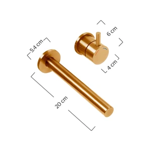 Monomando a muro para lavabo INOX Oro