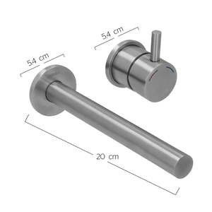Monomando a muro para lavabo INOX