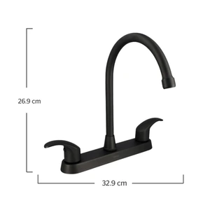 Mezcladora de 8" para cocina con manerales de palanca negro mate