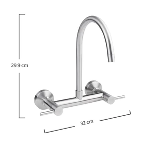 Mezcladora para cocina con cuerpo externo a muro