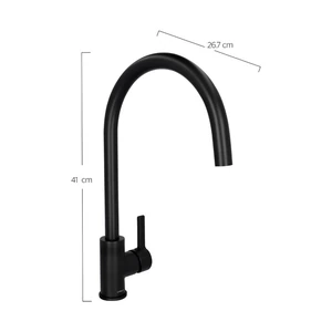 Monomando para cocina sencillo negro mate