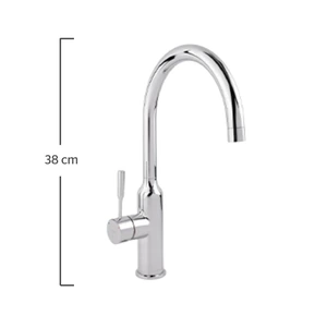 URREAMX-9494.9INOX / 9494.9INOX Monomando para cocina INOX sencillo satín