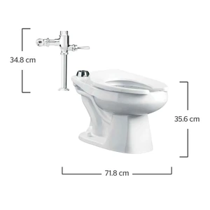 Taza con fluxómetro de palanca 6 lpd