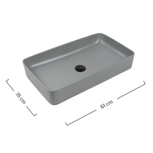 Lavabo MATE Rectangular Gris Mate