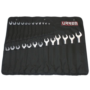 Juego de llaves combinadas satinadas métricas, 12 puntas, 25 piezas en estuche Urrea