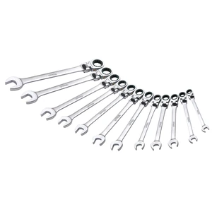Juego de llaves combinadas pulido espejo flex de matraca spline mét,12 pz en caja plást Urrea