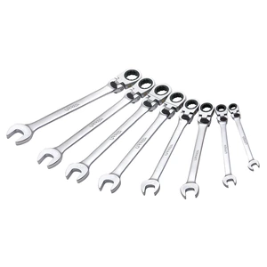 Juego de llaves combinadas pulido espejo flex de matraca spline en pulg,9 pz en caja plást Urrea