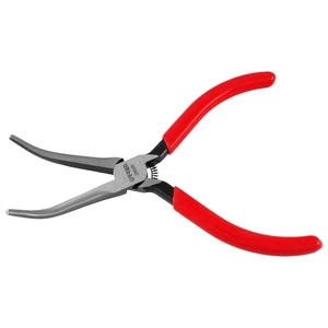 Pinza para electrónica con mango rubber grip de 5-11/32" punta aguja doblada 45° Urrea