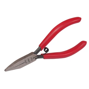 Pinza para electrónica con mango rubber grip de 4-3/4" plana lisa Urrea