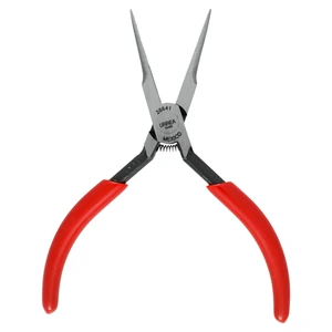 Pinza para electrónica con mango rubber grip de 5-5/8" punta aguja recta Urrea