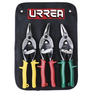 Urrea-30301 / 30301 Juego para hojalatero de tijeras tipo aviación con mango rubber grip, 3 piezas Urrea