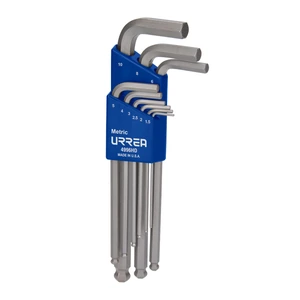 Urrea-4996HD / 4996HD Juego de llaves hexagonales tipo "L" punta de bola , métricas, 9 piezas Urrea