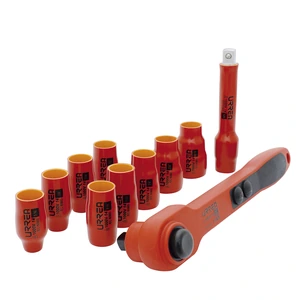 Urrea-5400V / 5400V Juego de dados y accesorios cuadro de 1/2"  en pulgadas para 1000 V, 11 piezas Urrea