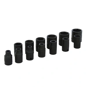 Juego de dados de impacto cuadro de 1/4", 6 puntas, métricos, 13 piezas Urrea
