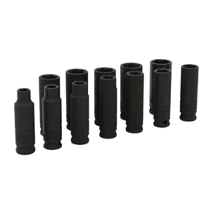 Juego de dados de impacto largos cuadro de 3/8", 6 puntas, métricos, 11 piezas Urrea