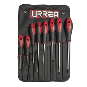 Urrea-8600D / 8600D Juego de destornilladores con mango bimaterial combinados, 8 piezas en estuche Urrea