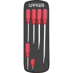 Juego de destornilladores con mango rojo, combinados piezas en estuche Urrea