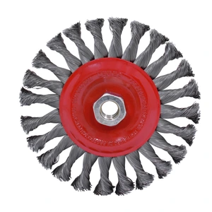 Urrea-C824 / C824 Carda circular trenzada alambre fino 4" x 0.35 mm con rosca 5/8" Urrea