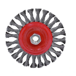 Urrea-C828 / C828 Carda circular trenzada alambre grueso 4" x 0.50 mm con rosca 5/8" Urrea