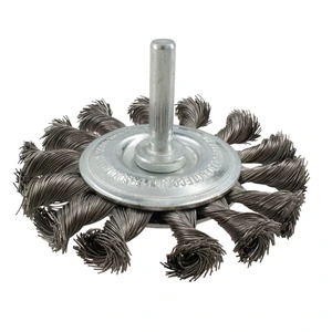 Urrea-C850 / C850 Carda circular trenzada alambre fino 3" x 0.30 mm con zanco 1/4" Urrea