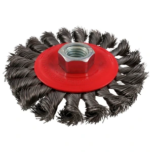 Urrea-C944 / C944 Carda circular trenzada alambre fino de acero inoxidable 4" x 0.35 mm con rosca 5/8" Urrea