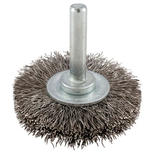 Urrea-C962 / C962 Carda circular ondulada alambre fino de acero inoxidable 2-3/4" x 0.30 mm con zanco 1/4" Urrea