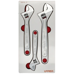 Urrea-CH111L / CH111L Juego de llaves ajustables cromadas con cubierta laminada 3 piezas, CH111L-C Urrea