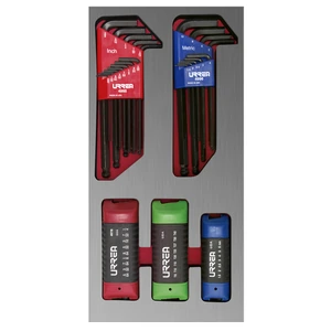 Urrea-CH120L / CH120L Juego de llaves hexagonales tipo navaja en pulgadas, métricas y Torx 46 piezas, CH120L-C Urrea